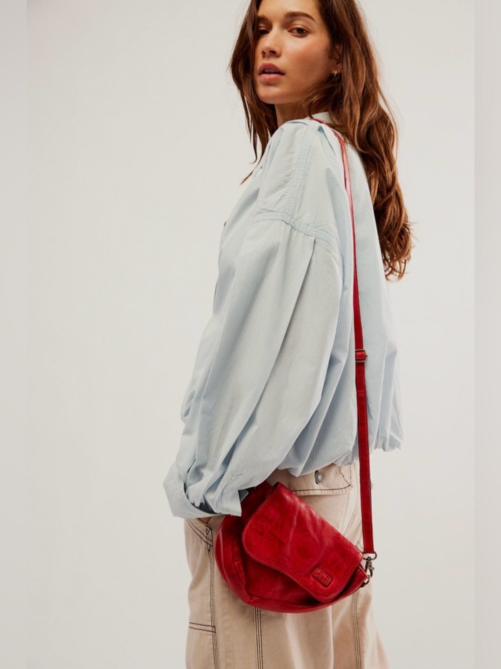 BED|STÜ Priscilla Indie Red Dip Leather Crossbody Bag NWT
